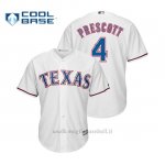 Maglia Baseball Uomo Texas Rangers Dak Prescott Cool Base Majestic MLB Crossover Bianco