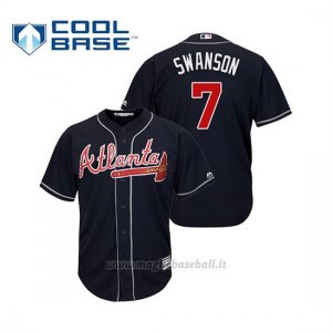 Maglia Baseball Uomo Atlanta Braves Dansby Swanson Cool Base Alternato 2019 Blu