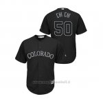 Maglia Baseball Uomo Col Orado Rockies Chi Chi Gonzalez 2019 Players Weekend Chi Chi Replica Nero