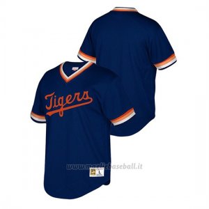 Maglia Baseball Bambino Detroit Tigers Cooperstown Collection Mesh Wordmark V-neck Blu