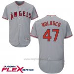Maglia Baseball Uomo Los Angeles Angels 47 Ricky Nolasco Grigio Flex Base