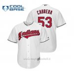 Maglia Baseball Uomo Cleveland Indians Melky Cabrera Cool Base Official 1ªBianco