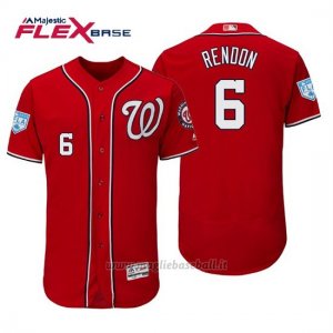 Maglia Baseball Uomo Washington Nationals Anthony Rendon Flex Base Entrenamiento De Primavera 2019 Rosso