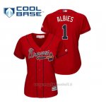 Maglia Baseball Donna Atlanta Braves Ozzie Albies Cool Base Majestic Alternato 2019 Rosso