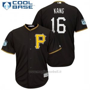 Maglia Baseball Uomo Pittsburgh Pirates Jung Ho Kang Nero 2017 Allenamento Primaverile Cool Base Giocatore