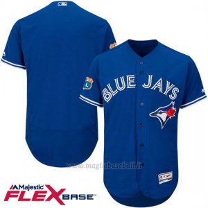 Maglia Baseball Uomo Toronto Blue Jays Blank Blu Flex Base Autentico Collezione Allenamento Primaverile