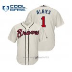 Maglia Baseball Uomo Atlanta Braves Ozzie Albies Cool Base Official Alternato Cream
