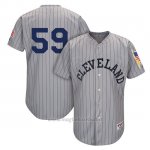 Maglia Baseball Uomo Cleveland Indians Mensindians Carlos Carrasco Grigio 1917 Turn Back The Clock