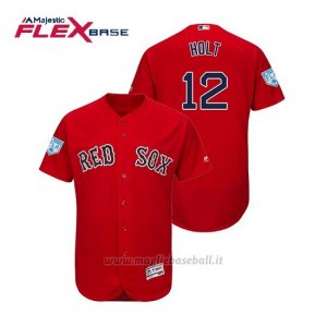 Maglia Baseball Uomo Boston Red Sox Brock Holt Flex Base Entrenamiento De Primavera 2019 Rosso