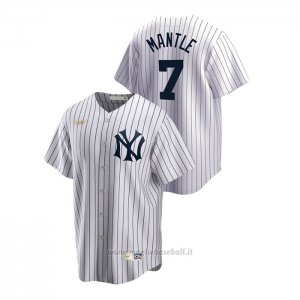 Maglia Baseball Uomo New York Yankees Mickey Mantle Cooperstown Collection Primera Bianco
