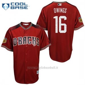 Maglia Baseball Uomo Arizona Diamondbacks 16 Chris Owings 2017 Allenamento Primaverile Cool Base