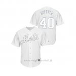 Maglia Baseball Hombre New York Mets 40 Wilson Ramos 2019 Players Weekend Replica Bianco