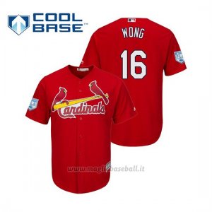 Maglia Baseball Uomo St. Louis Cardinals Kolten Wong Cool Base Entrenamiento De Primavera 2019 Rosso