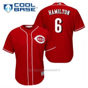 Maglia Baseball Uomo Cincinnati Reds Billy Hamilton 6 Rosso Alterner Cool Base