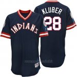 Maglia Baseball Uomo Cleveland Indians Corey Kluber Blu Turn Back The Clock