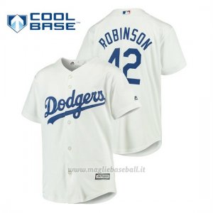 Maglia Baseball Bambino Brooklyn Dodgers Jackie Robinson Cool Base 1ªBianco