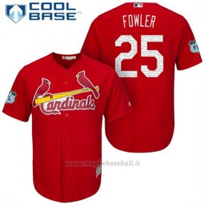 Maglia Baseball Uomo St. Louis Cardinals Dexter Fowler Scarlet 2017 Allenamento Primaverile Cool Base Giocatore