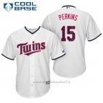 Maglia Baseball Uomo Minnesota Twins 2017 Estrellas y Rayas Glen Perkins Bianco Cool Base