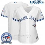 Maglia Baseball Donna Toronto Blue Jays Bianco Cool Base 40 Anniversario