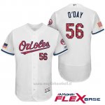 Maglia Baseball Uomo Baltimore Orioles 2017 Estrellas Y Rayas 56 Darren O'day Bianco Flex Base