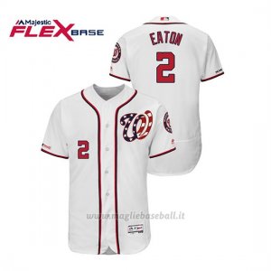 Maglia Baseball Uomo Washington Nationals Adam Eaton 150th Aniversario Patch Autentico Flex Base Bianco