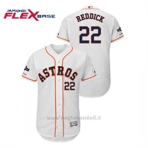 Maglia Baseball Uomo Houston Astros 22 Josh Reddick 2019 Postseason Flex Base Bianco