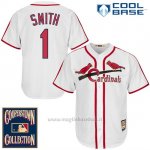 Maglia Baseball Uomo St. Louis Cardinals St Louis Ozzie Smith 1 Bianco Cool Base Cooperstown