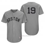 Maglia Baseball Uomo Boston Red Sox 19 Jackie Bradley Jr. Grigio Turn Back The Clock Autentico