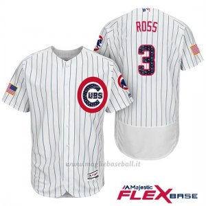 Maglia Baseball Uomo Chicago Cubs 2017 Estrellas y Rayas Cubs 3 David Ross Bianco Flex Base