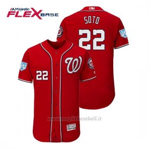 Maglia Baseball Uomo Washington Nationals Juan Soto Flex Base Entrenamiento De Primavera 2019 Rosso