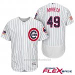 Maglia Baseball Uomo Chicago Cubs 2017 Estrellas y Rayas Cubs 49 Jake Arrieta Bianco Flex Base