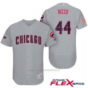 Maglia Baseball Uomo Chicago Cubs 2017 Estrellas y Rayas Cubs 44 Anthony Rizzo Grigio Flex Base