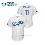 Maglia Baseball Uomo Los Angeles Dodgers 11 A.j. Pollock 2019 Postseason Cool Base Bianco