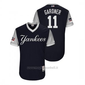 Maglia Baseball Uomo New York Yankees Brett Gardner 2018 Llws Players Weekend Gardner Blu