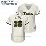 Maglia Baseball Donna Philadelphia Phillies Jorge Alfaro 2018 Dia de los Caidos Cool Base Crema