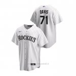 Maglia Baseball Uomo Colorado Rockies Wade Davis Replica Primera Bianco