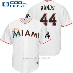 Maglia Baseball Uomo Miami Marlins 44 A.j. Ramos Bianco2017 Cool Base