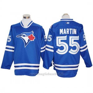 Maglia Baseball Uomo Toronto Blue Jays Russell Martin Autentico Long Sleeve