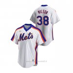 Maglia Baseball Uomo New York Mets Justin Wilson Cooperstown Collection Primera Bianco