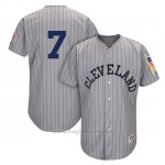 Maglia Baseball Uomo Cleveland Indians Mensindians Yan Gomes Grigio 1917 Turn Back The Clock