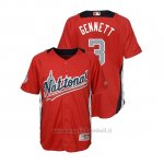 Maglia Baseball Bambino All Star Game Majestic Scooter Gennett 2018 1ªRun Derby National League Rosso
