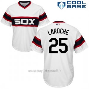 Maglia Baseball Uomo Chicago White Sox 25 Adam Laroche Bianco Autentico Collezione Cool Base