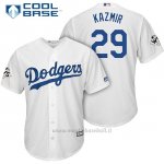 Maglia Baseball Uomo Los Angeles Dodgers 2017 World Series Scott Kazmir Bianco Cool Base