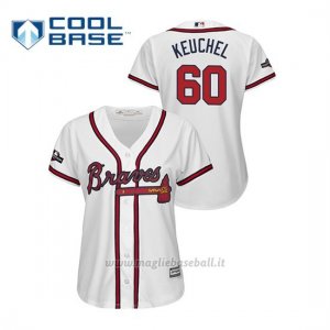 Maglia Baseball Donna Atlanta Braves 60 Dallas Keuchel 2019 Postseason Cool Base Bianco