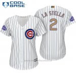 Maglia Baseball Donna Chicago Cubs 2 Tommy La Stella Bianco Or Program Cool Base