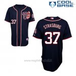 Maglia Baseball Uomo Washington Nationals Stephen Strasburg 37 Blu Blu Alterner Cool Base