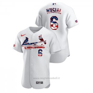 Maglia Baseball Uomo St. Louis Cardinals Stan Musial 2020 Stars & Stripes 4th of July Bianco