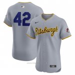 Maglia Baseball Uomo Pittsburgh Pirates Road 2024 Jackie Robinson Day Elite Grigio