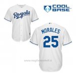 Maglia Baseball Uomo Kansas City Royals Kendrys Morales 25 Bianco 1ªCool Base