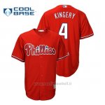 Maglia Baseball Uomo Philadelphia Phillies Scott Kingery Cool Base Fashion Majestic Official Scarlet
